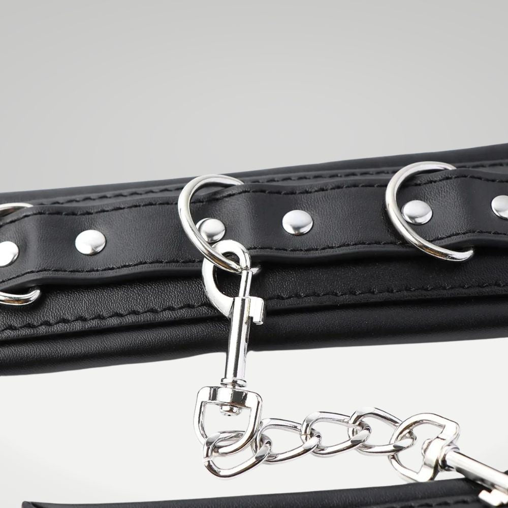 GREY - Collier BDSM en Cuir avec une laisse