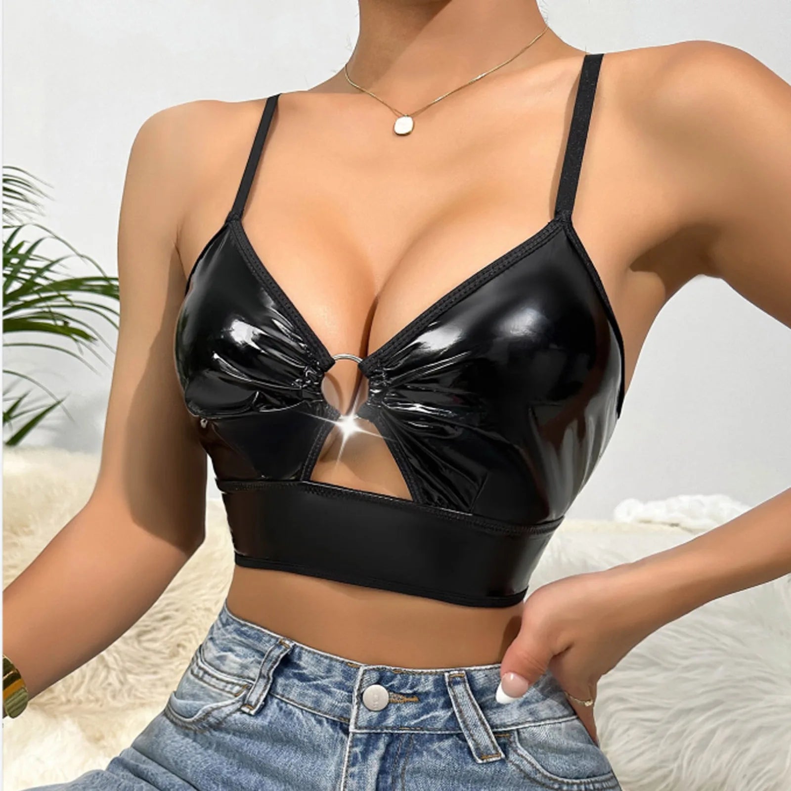 GLOSSY - Soutien-gorge en Cuir Brillant